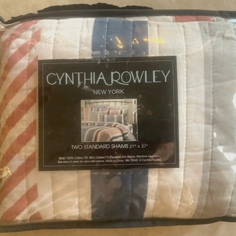 New Cynthia Rowley Two Standard Shams 21" x 27"
